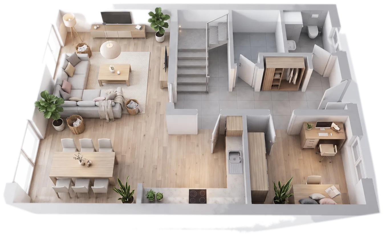 3D-Visualisierung Erdgeschoss — unverbindlich