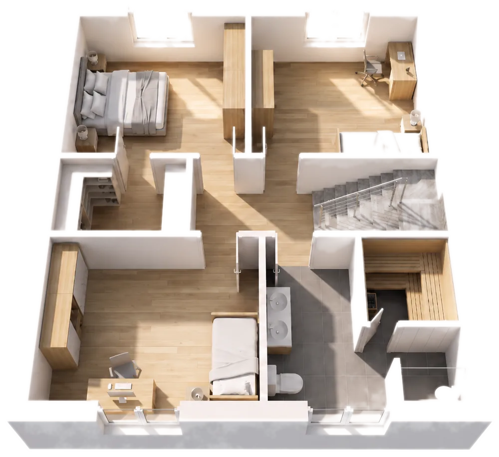 3D-Visualisierung Obergeschoss — unverbindlich
