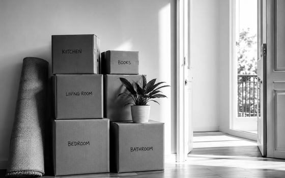Symbolbild: Umzugskartons in einer leeren Wohnung