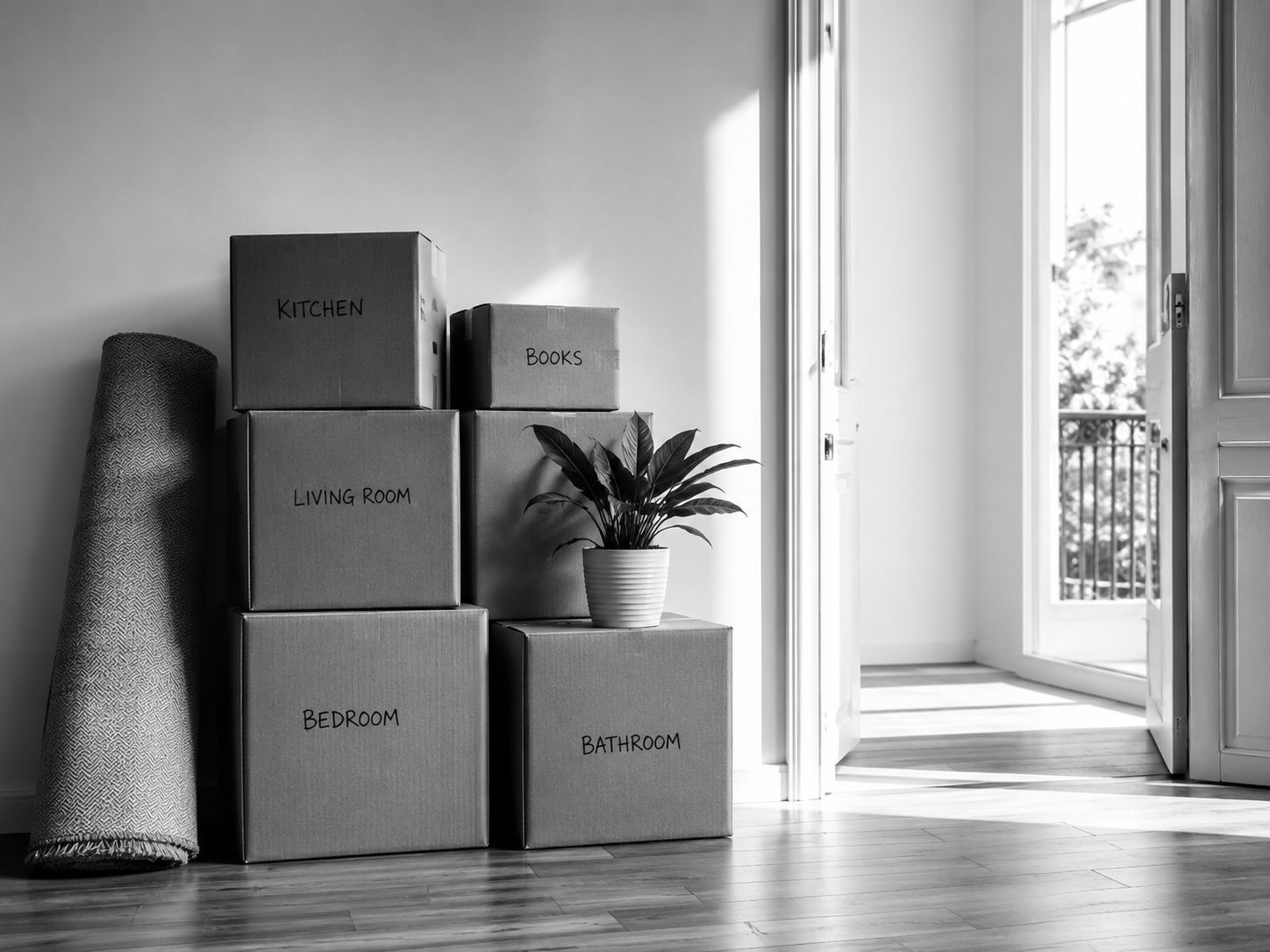 Symbolbild: Umzugskartons in einer leeren Wohnung